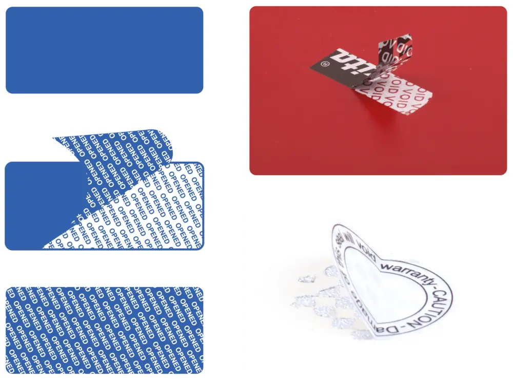 Non transfer and total label precinto de seguridad